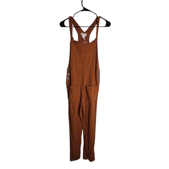 Nwt L* space Cali Girl Overalls Brown Jumper Cotton XS - Picture 2 of 8